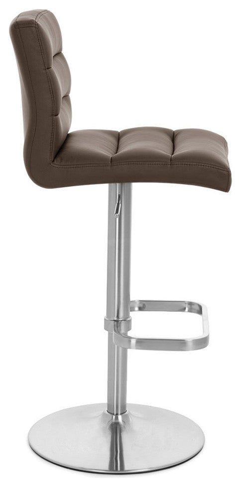 Lush Adjustable Height Swivel Bar Stool - Trumpet Base, Brown