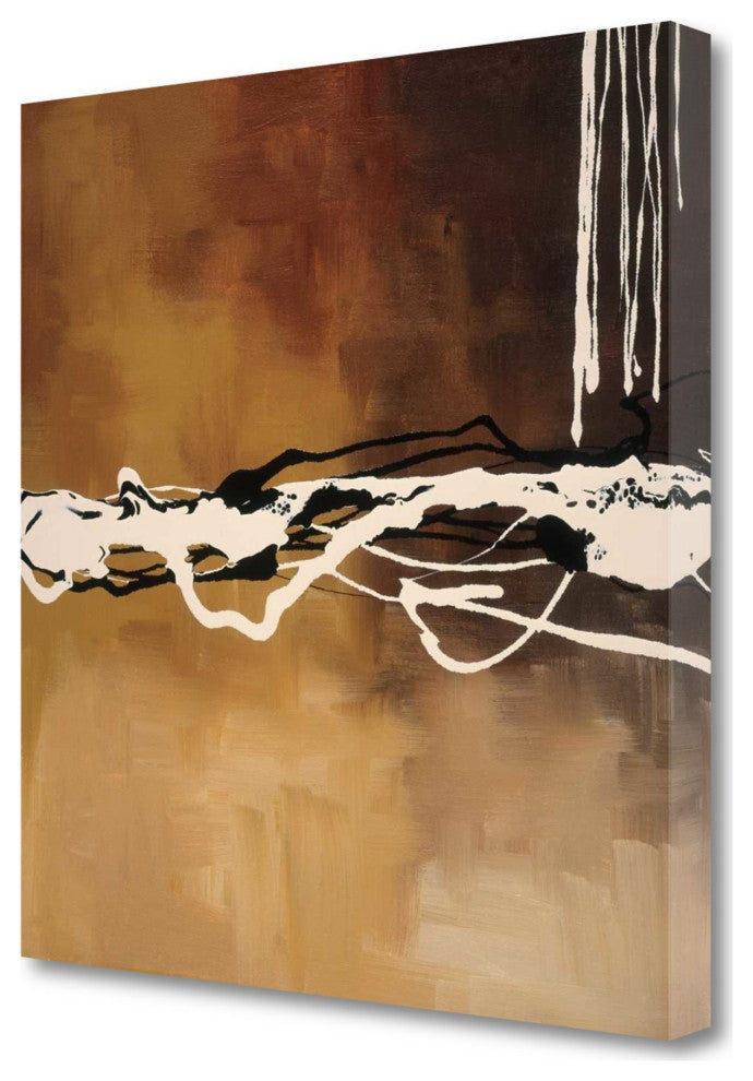 22" Abstract Shades of Brown 1 Giclee Wrap Canvas Wall Art