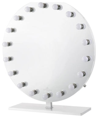 Monarch Pro Vanity Mirror, Silver, Led Globe Bulbs