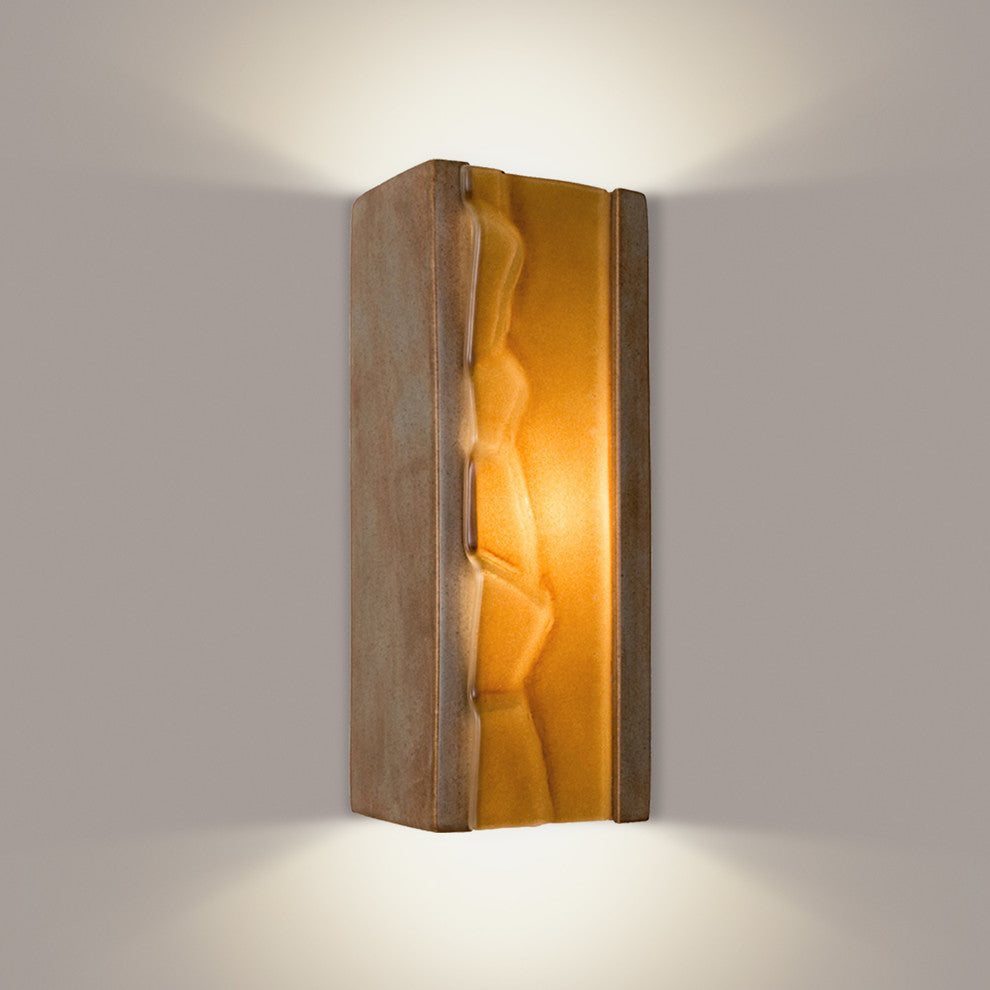 River Rock Wall Sconce, Spice and Caramel, Bulb Type: E12