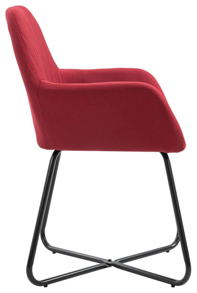 vidaXL Dining Chairs 2 pcs Wine Red Fabric