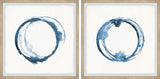 Blue Flash Diptych, Set of 2, 24x24 Panels