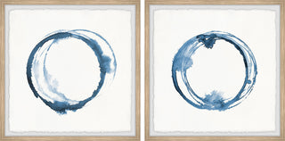 Blue Flash Diptych, Set of 2, 24x24 Panels