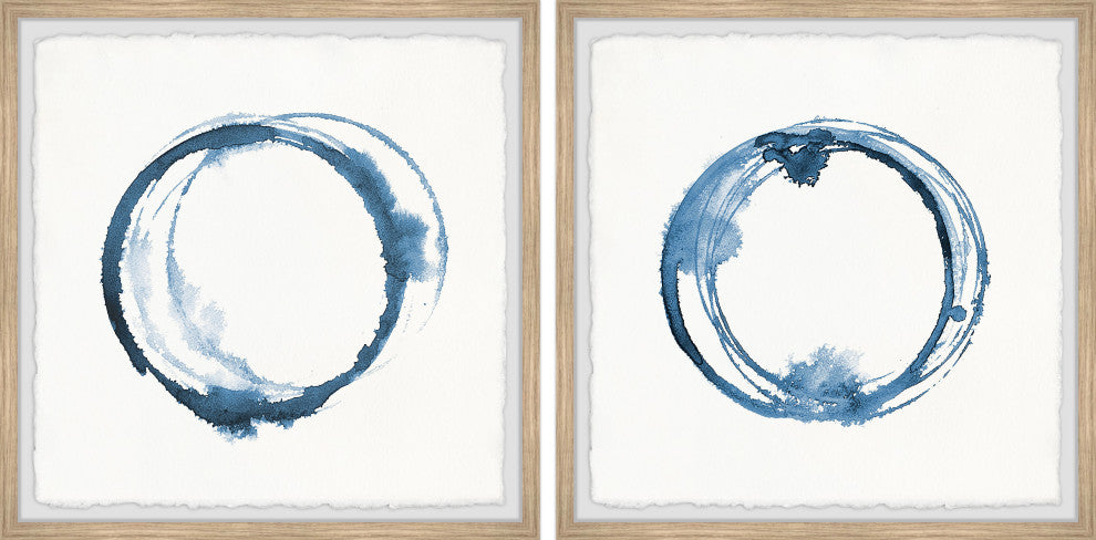 Blue Flash Diptych, Set of 2, 24x24 Panels