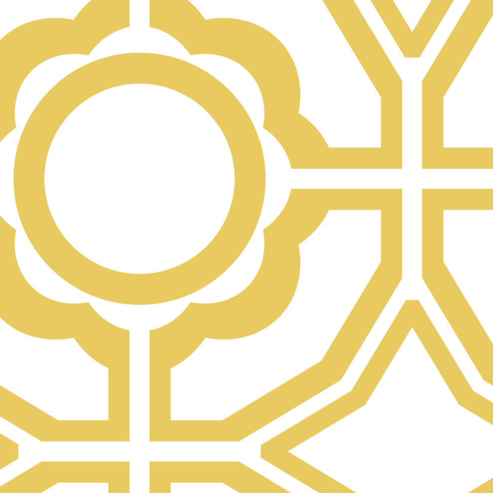 Daisy Peel and Stick Vinyl Wallpaper, Custard Yellow, 24"w X 108"h