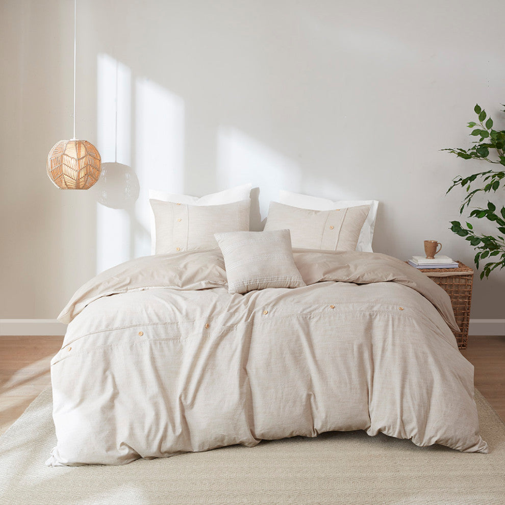 Clean Spaces Dover 5 Piece Organic Cotton Oversized Comforter Cover Set