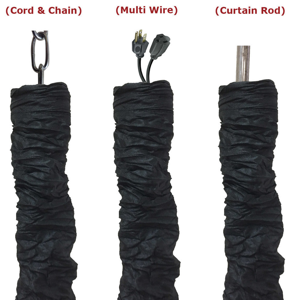 Royal Designs Cord/Chain Cover, 4', Touch Fastener, Black