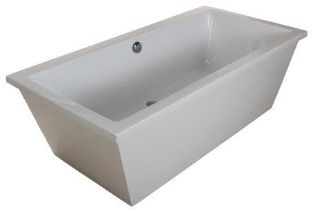 Aqua Eden 66" Acrylic Freestanding Rectangular Tub With Drain, White