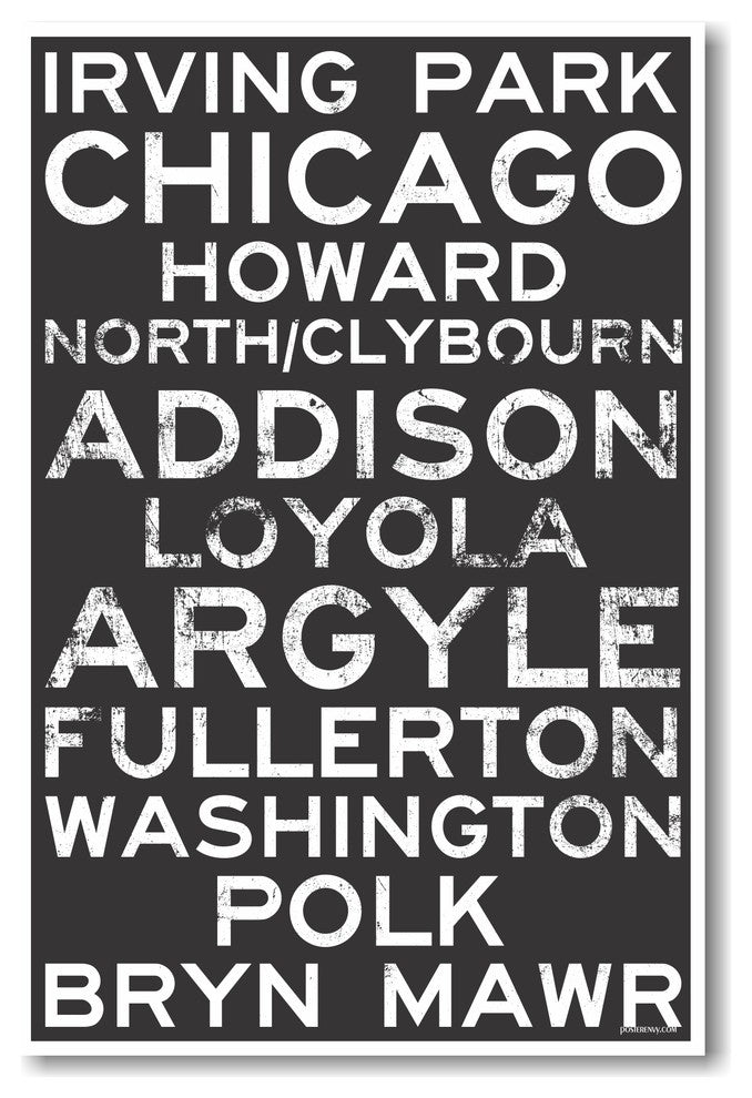 Chicago Signs - NEW World Travel City Train Station Sign Poster