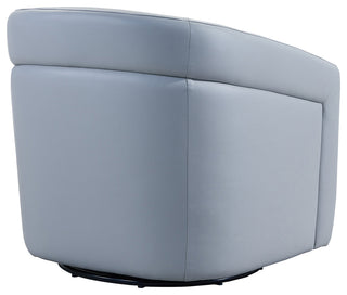 Desi Contemporary Swivel Accent Chair in Dove Gray Genuine Leather