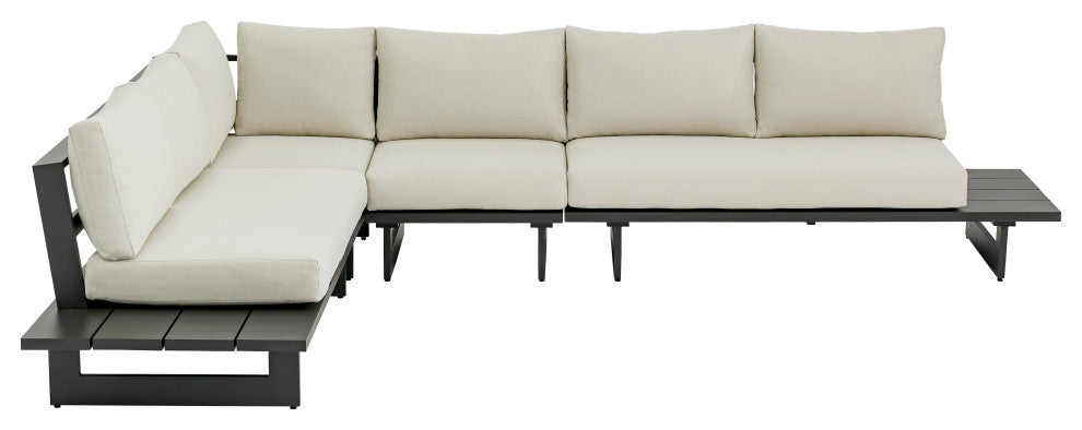 Maldives Cream Water Resistant Fabric Outdoor Patio Modular Sectional
