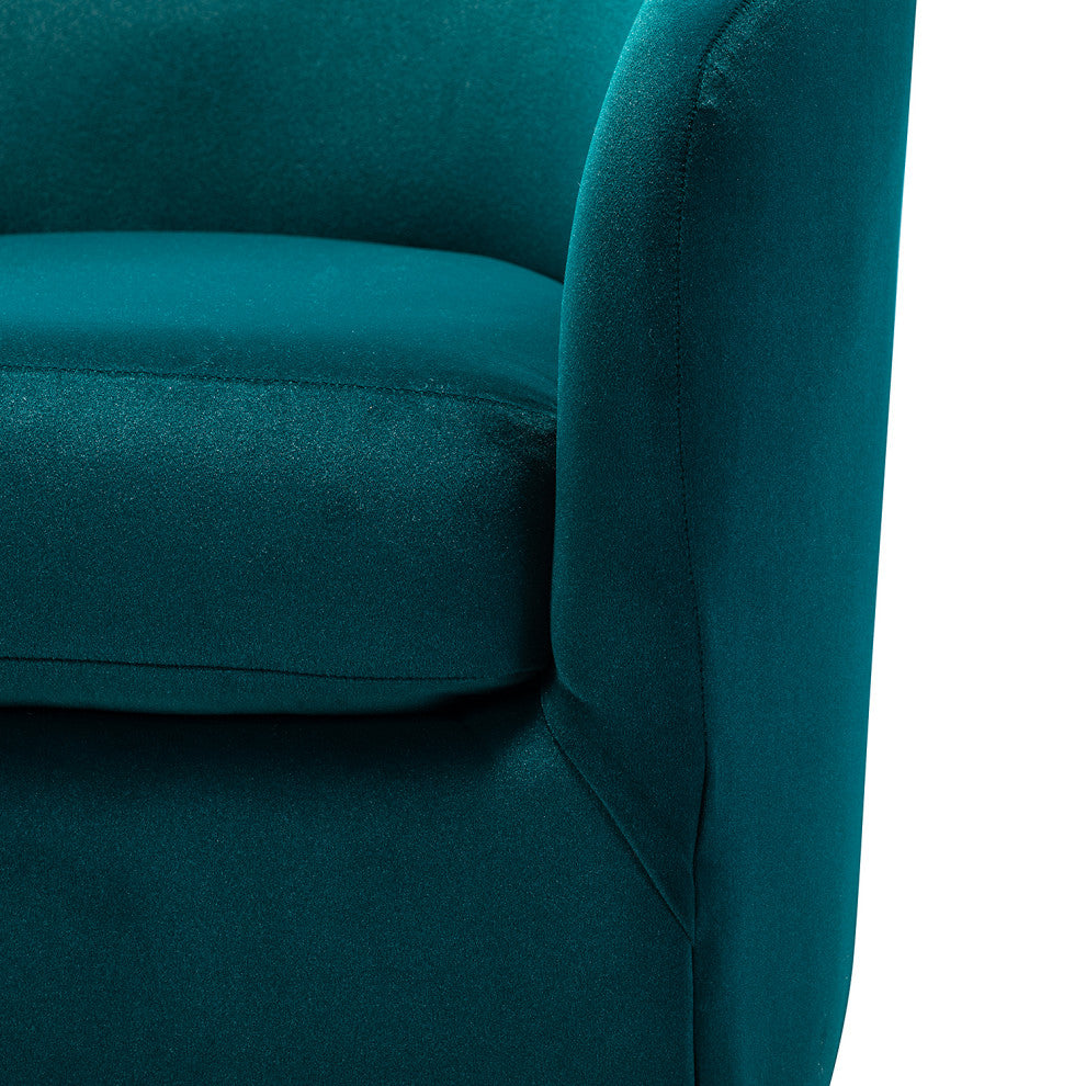 Velvet Swivel Barrel Chair, Set of 2, Teal