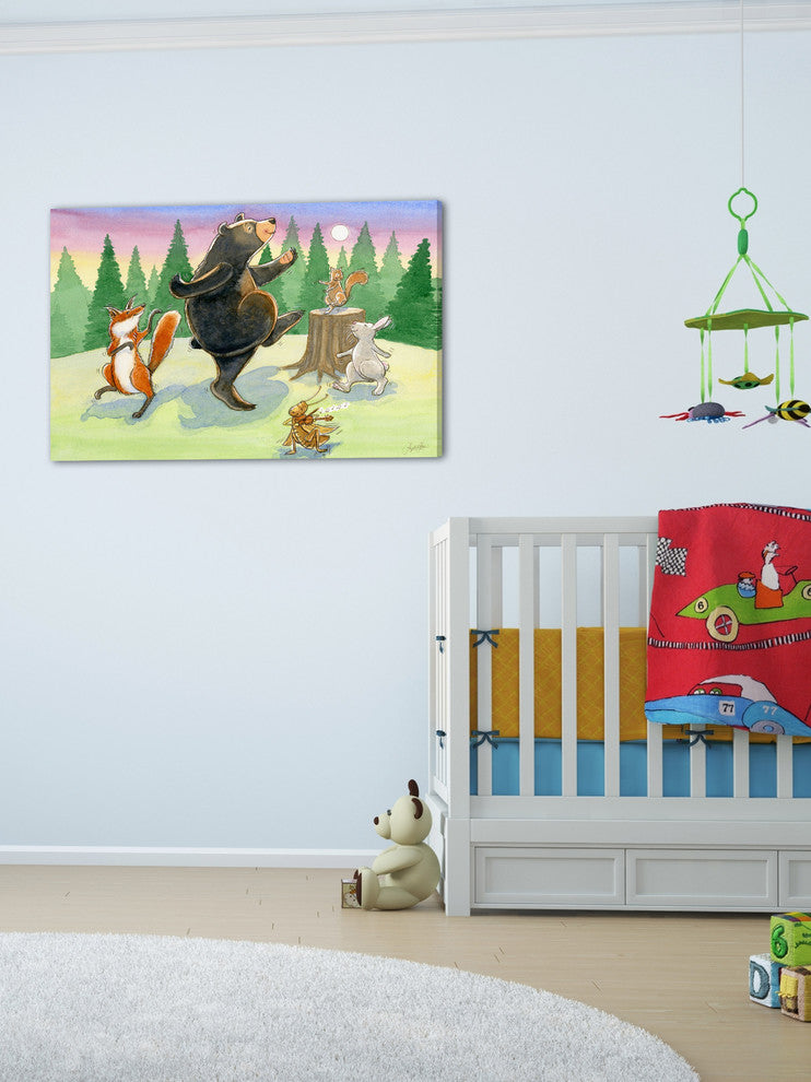 "Animals Dancing" Painting Print on Wrapped Canvas