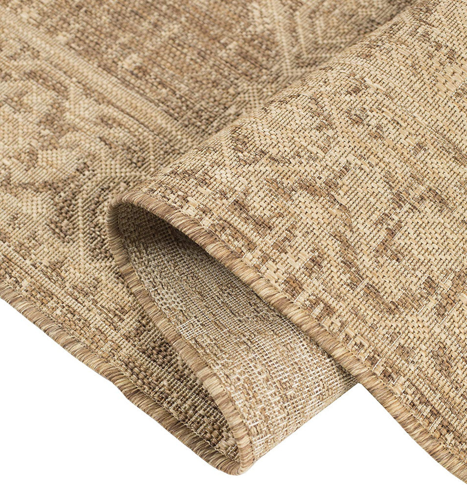 Outdoor Persian Accent Rug - Bacteria Resistant Rug, Neutral, 5'3"x7'6"