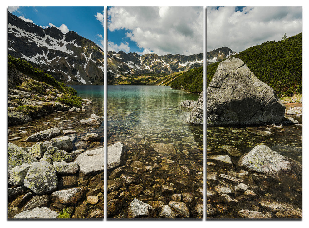 "Pond in Five Lakes Valley" Art Print Canvas, 3 Panels, 36"x28"
