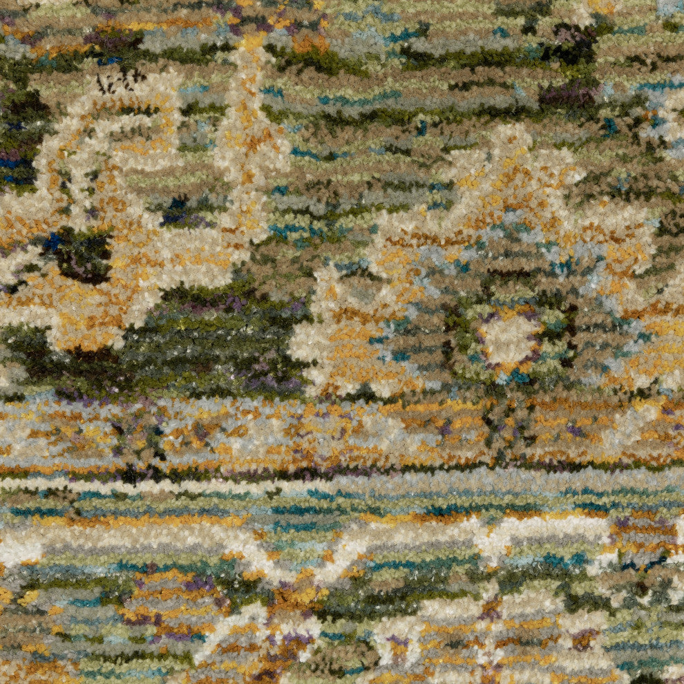 Oriental Weavers Andorra 2417B Distressed Rug, Green, 7'10"x7'10"