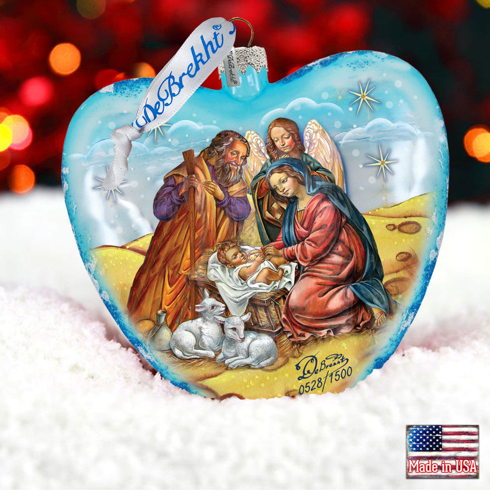 Hand Painted Scenic Glass Ornament Limited Edition Nativity