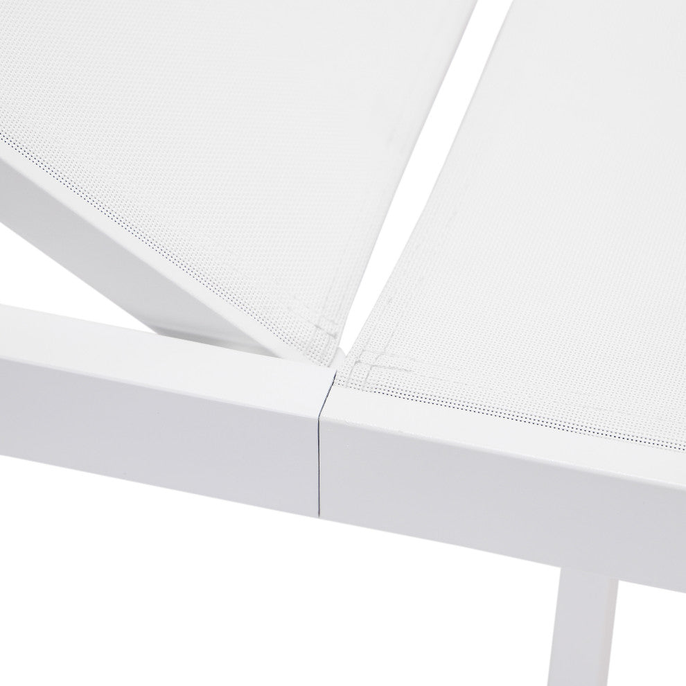 LeisureMod Marlin Patio Chaise Lounge Chair With White Frame, White