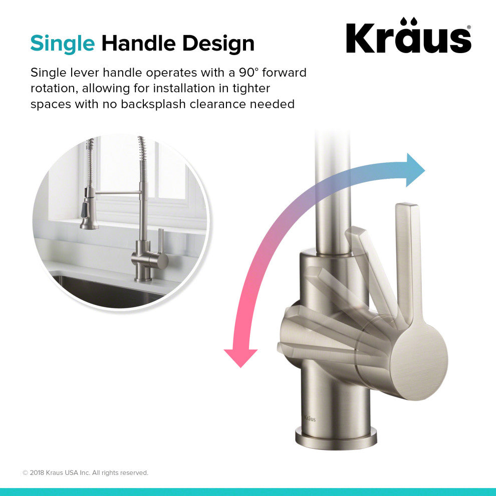 Britt Commercial Style 3-Function Pull-Down 1-Handle 1-Hole Kitchen Faucet, Spot Free Stainless Steel With Soap Dispenser