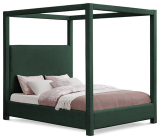 Eden Boucle Fabric Upholstered Bed, Green, Queen