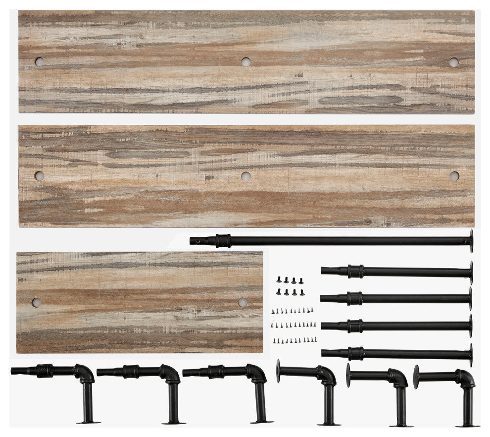 Aurora Three Tier Pipe Shelf Unit