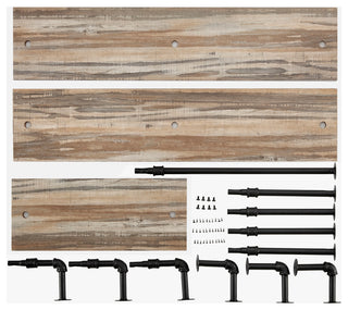Aurora Three Tier Pipe Shelf Unit