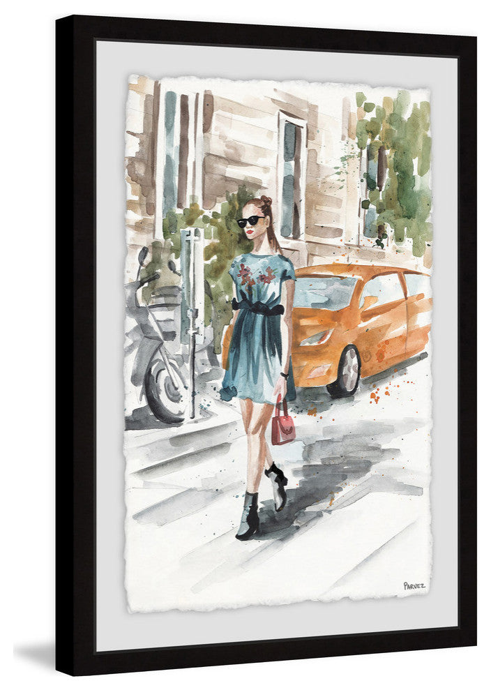 "Sidewalk Chic" Framed Painting Print, 30"x45"