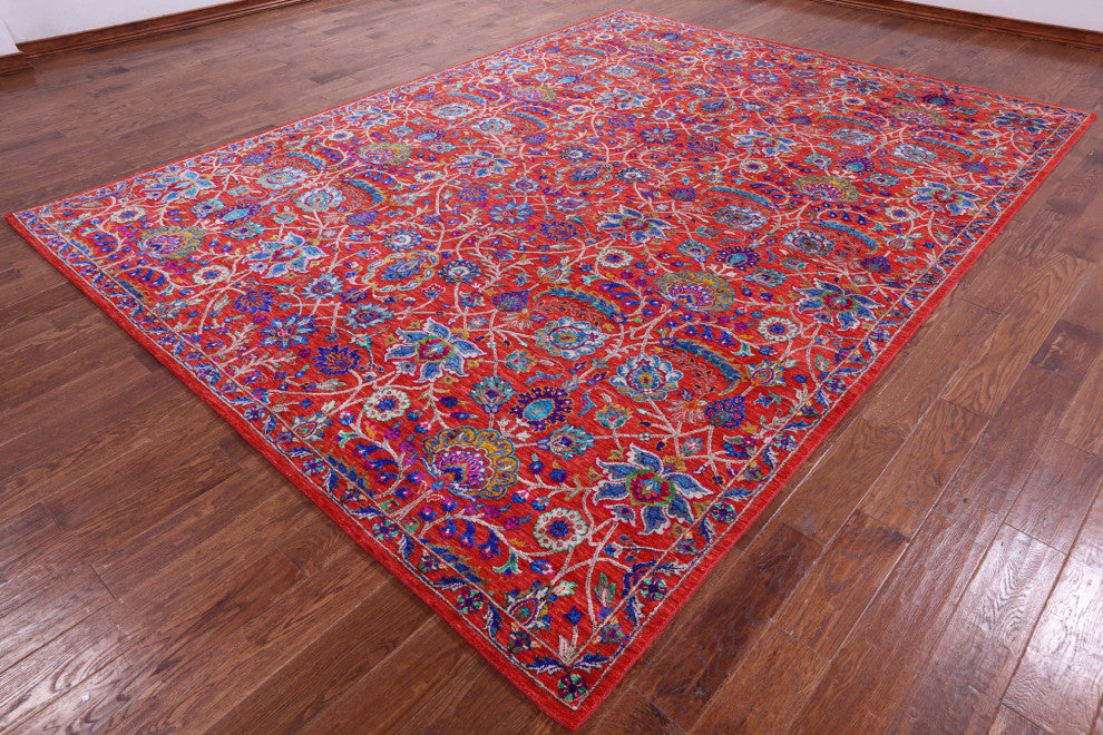 Persian Handmade Wool & Silk Rug 8' 11" X 11' 11" - Q14921