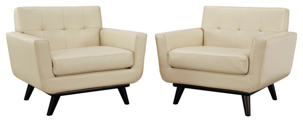 Modway Engage Leather Sofa Set, Beige