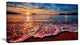 "Peaceful Evening Beach View" Seashore Canvas Wall Art, 40"x20"
