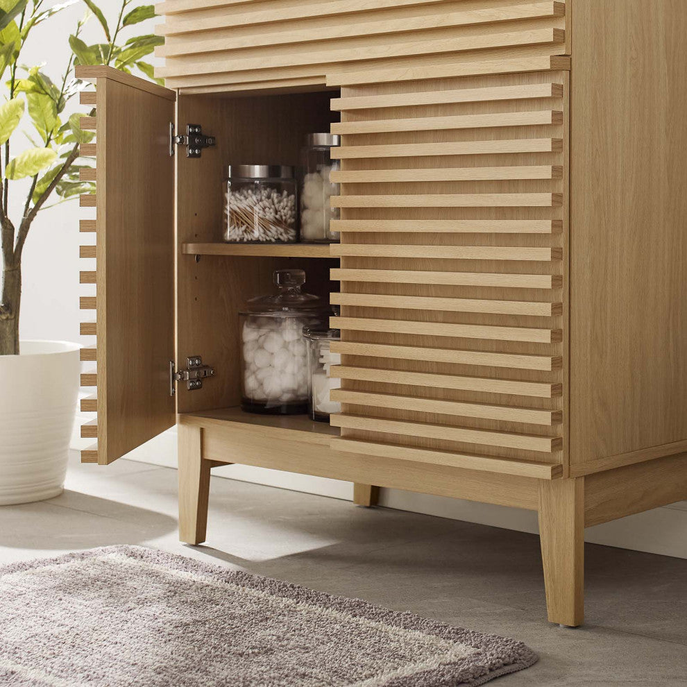 Render 30" Bathroom Vanity Cabinet, Oak White