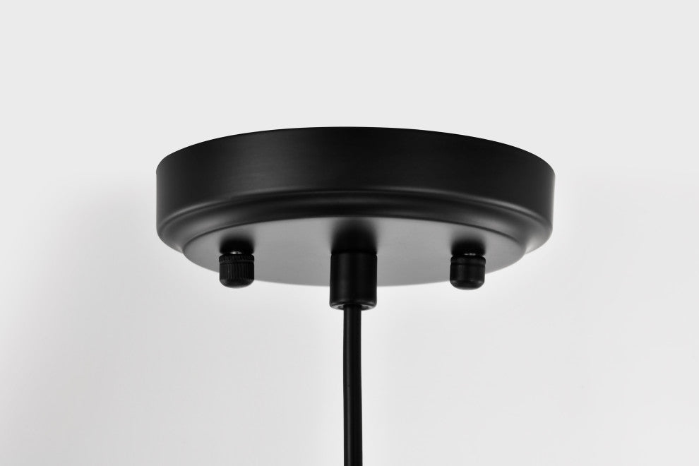 1-Light Matte Black Metal Cone Hanging Kitchen Pendant Light