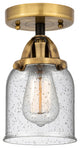 Innovations Lighting 288-1C-10-5 Bell Semi-Flush Bell 5"W - Black Antique Brass