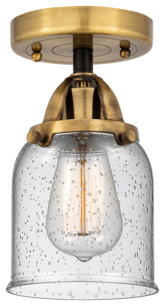 Innovations Lighting 288-1C-10-5 Bell Semi-Flush Bell 5"W - Black Antique Brass