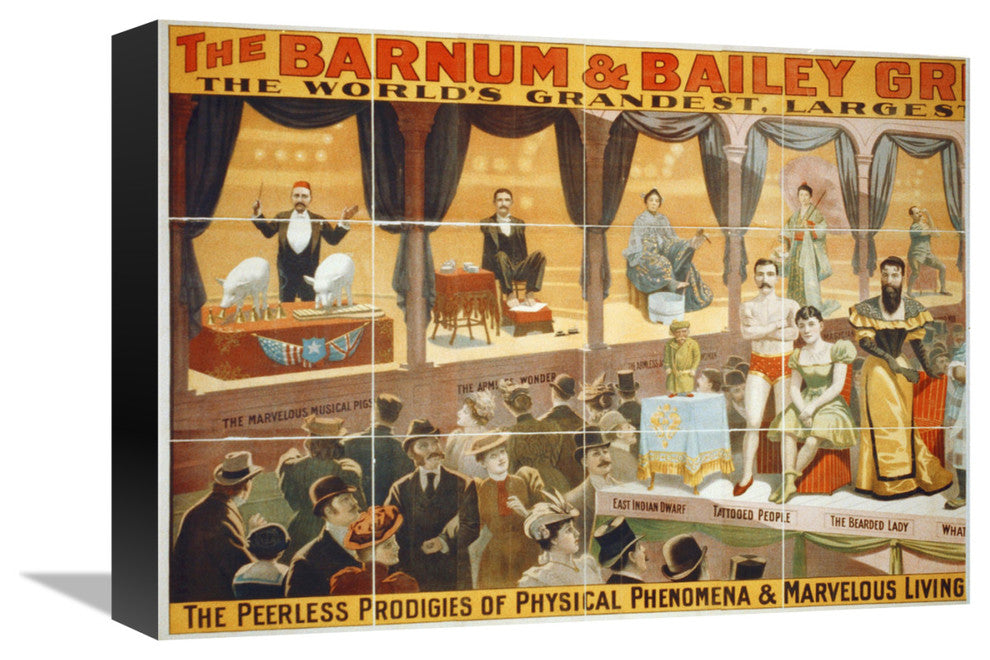 "The Barnum & Bailey Greatest Show On Earth 1899" Canvas Giclee, 16"x12"