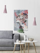 "Pink Flower Face" Painting Print on Wrapped Canvas, 20"x30"