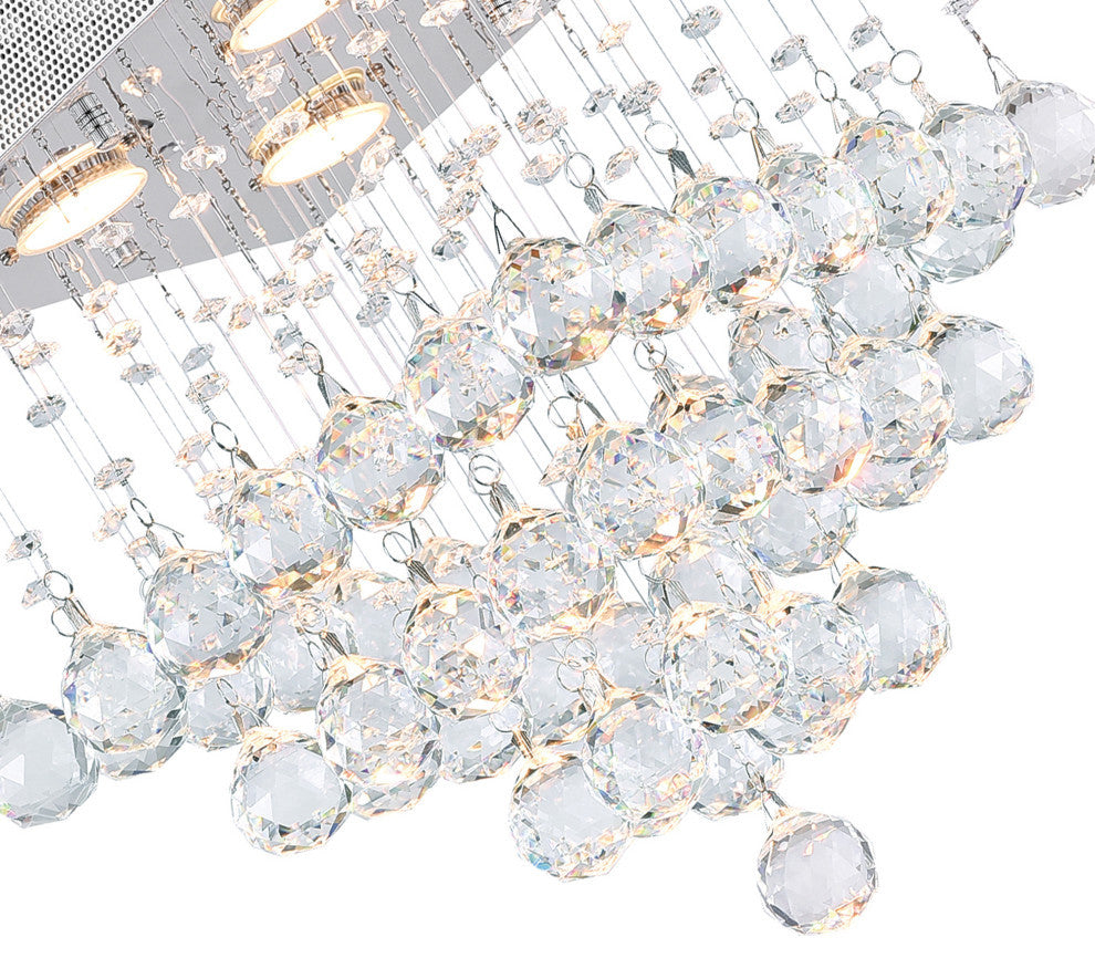 Square 4 Light Flush Mount With Chrome Finish