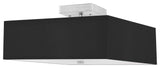 Black Transitional Semi-Flush Mount With Satin Chrome Metal