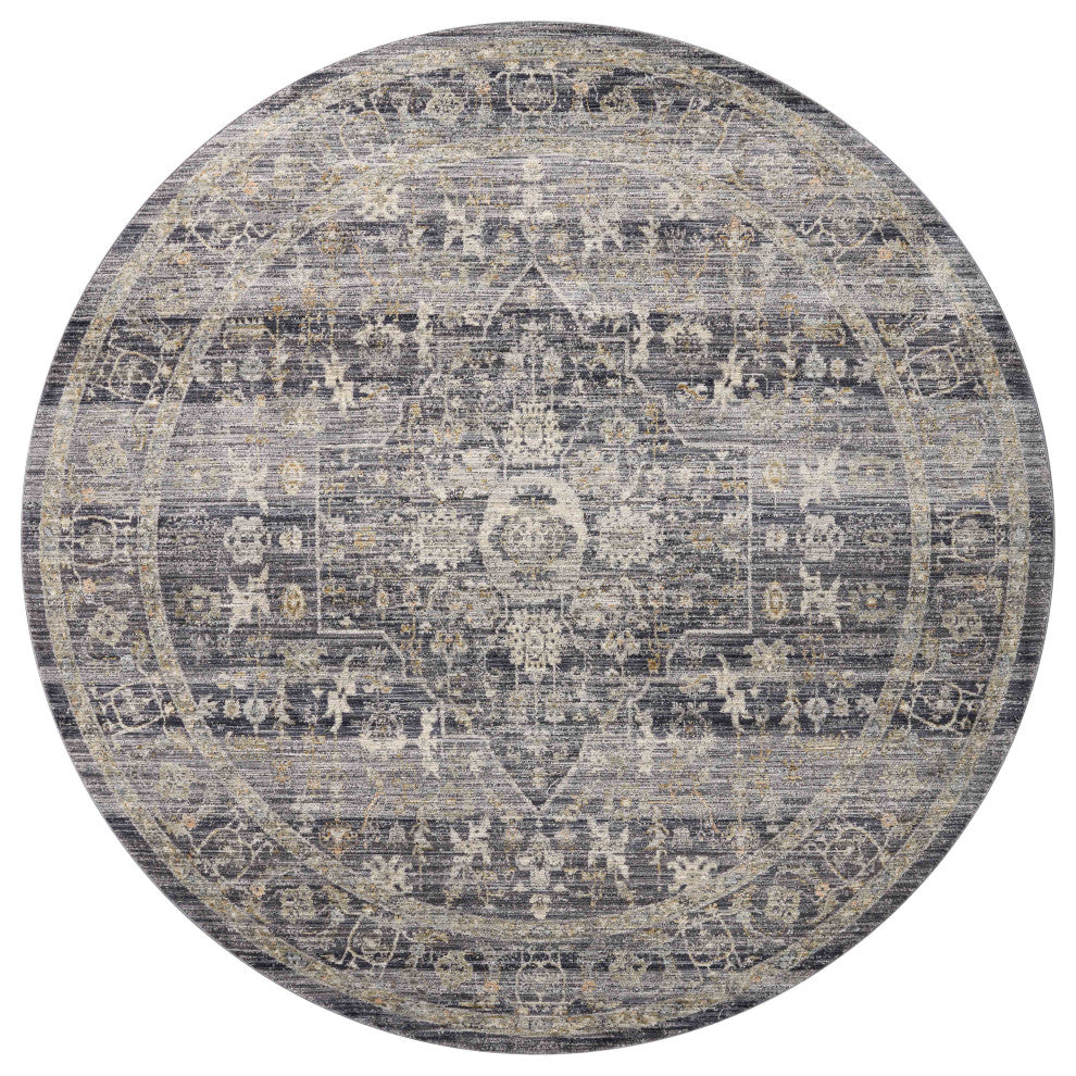 Jean Stoffer x Loloi Katherine Area Rug, Midnight  / Tobacco, 5'-3" X 7'-9"
