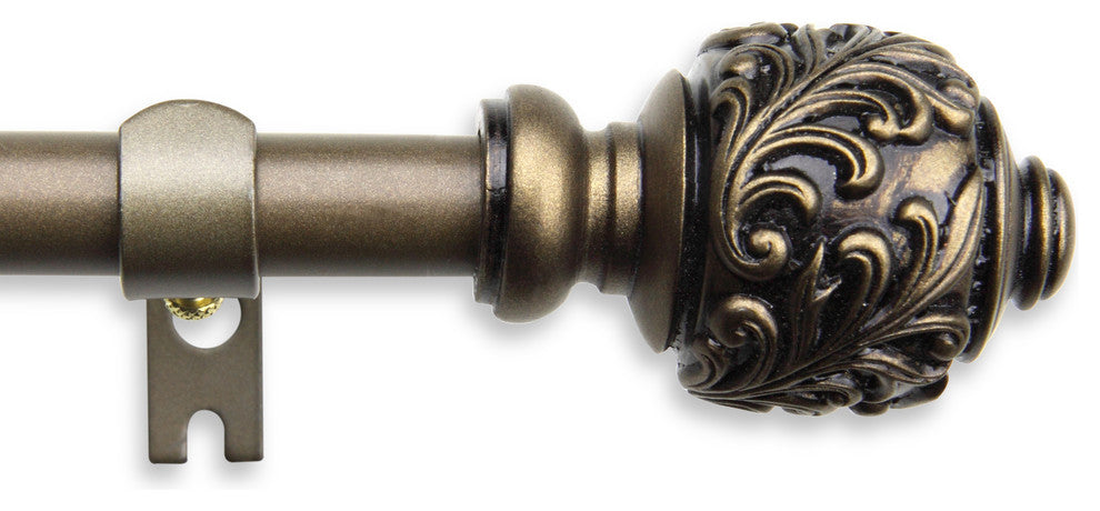 Tilly Curtain Rod, Antique Brass, 48-84"