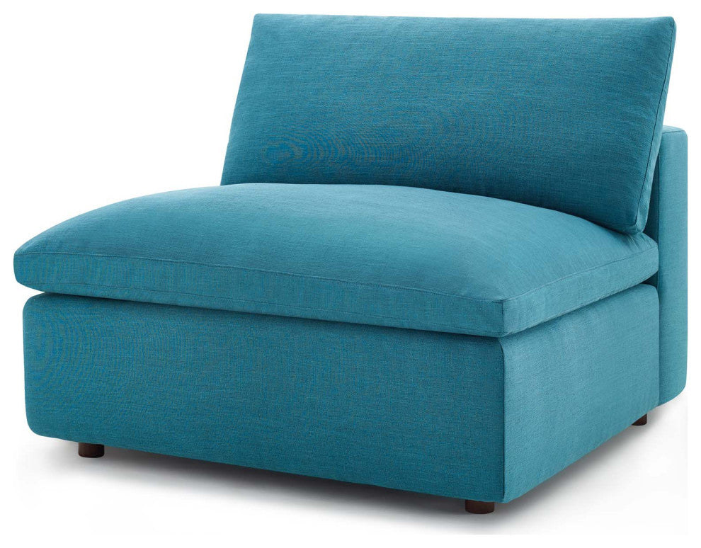 Modern Designer Lounge Club Lobby Sectional Sofa Set, Fabric, Aqua Blue