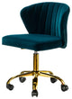 Swivel Task Chair With Tufted Back, Teal