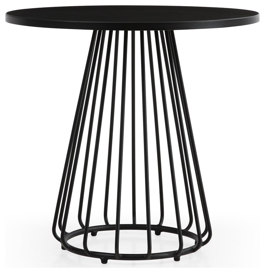 Modern Outdoor Patio Gale Stainless Steel Dining Set - Black