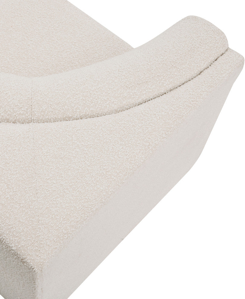 Ollie Black Boucle Fabric Chair, Cream, Corner Chair