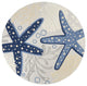 8 Round Blue and Gray Indoor Outdoor Area Rug