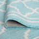 Shaila Transitional Geometric Aqua/Cream Indoor/Outdoor Area Rug, 9'x12'