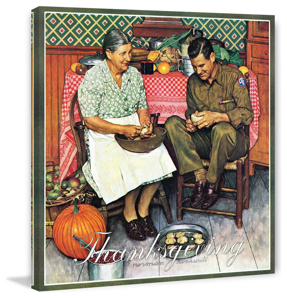 "Home for Thanksgiving" Print on Canvas by Norman Rockwell