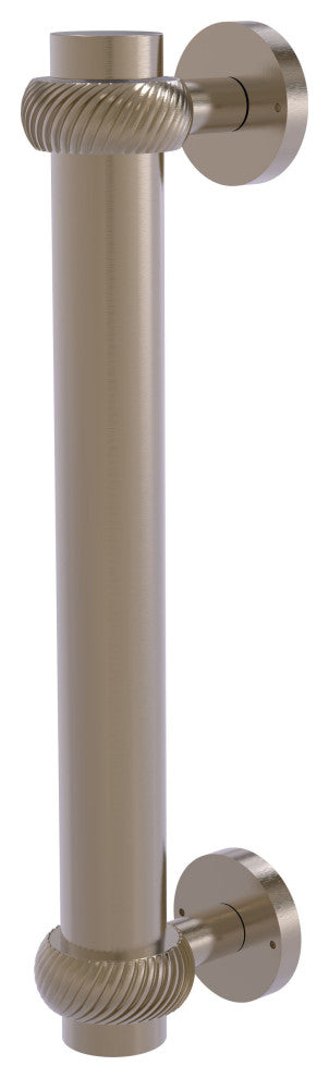 8" Door Pull With Twist Accents, Antique Pewter