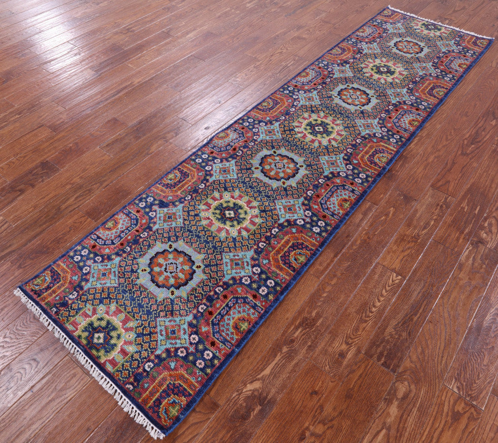 2' 7" X 10' 0" Mamluk Hand-Knotted Wool Runner Rug - Q15912