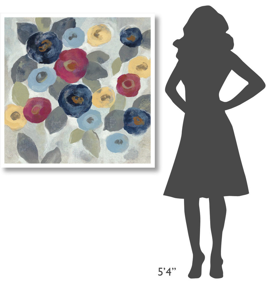 "Winter Flowers III" Digital Paper Print by Silvia Vassileva, 38"x38"